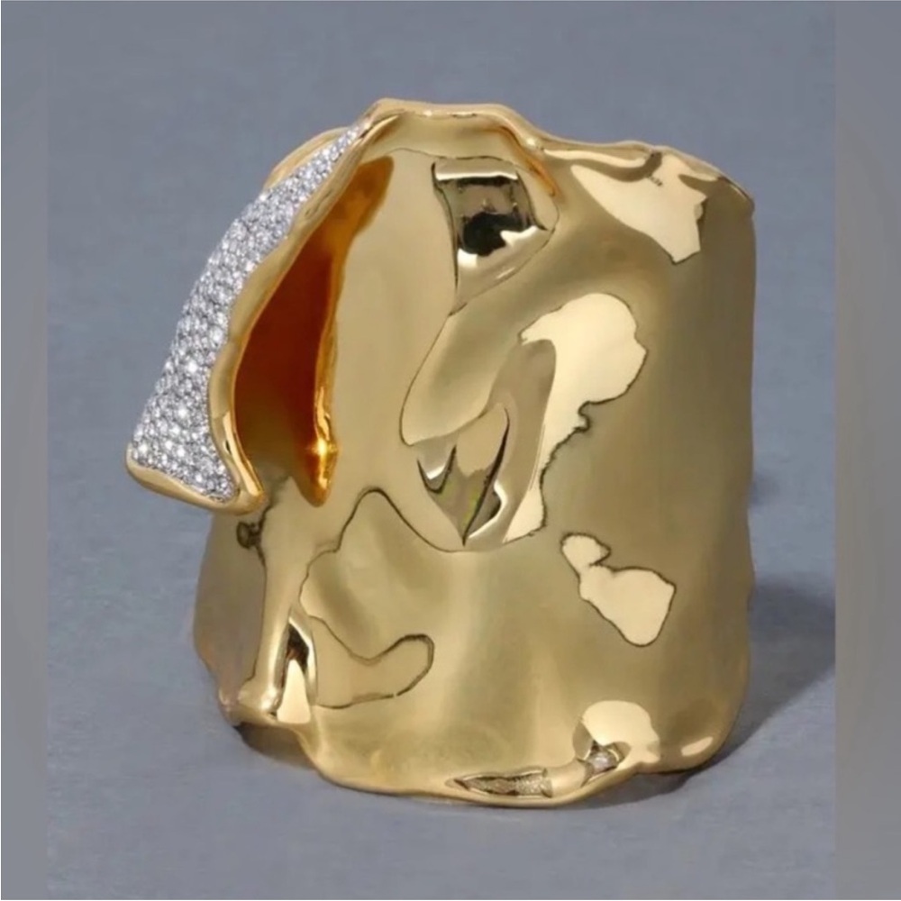 ALEXIS BITTAR • Solanales Gold Hidden Diamond Treasure Cuff Bracelet - Picture 7 of 11